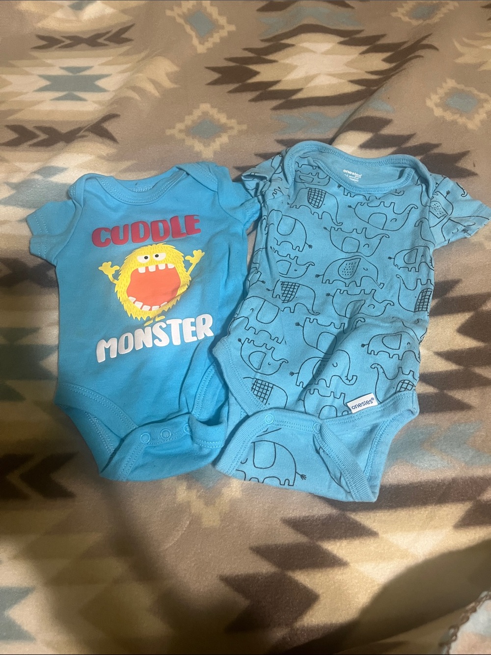 NEST Fragrances Kids One Piece Blue Monster & Elephant Bodysuits